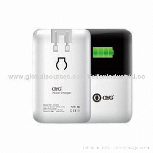 3,000mAh portable power charger with AC adapter
